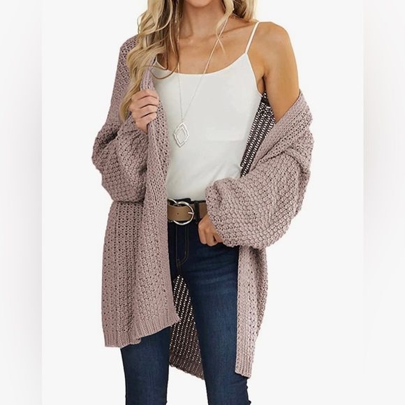 Blush Open Chunky Knit Cardigan - Picture 3 of 6